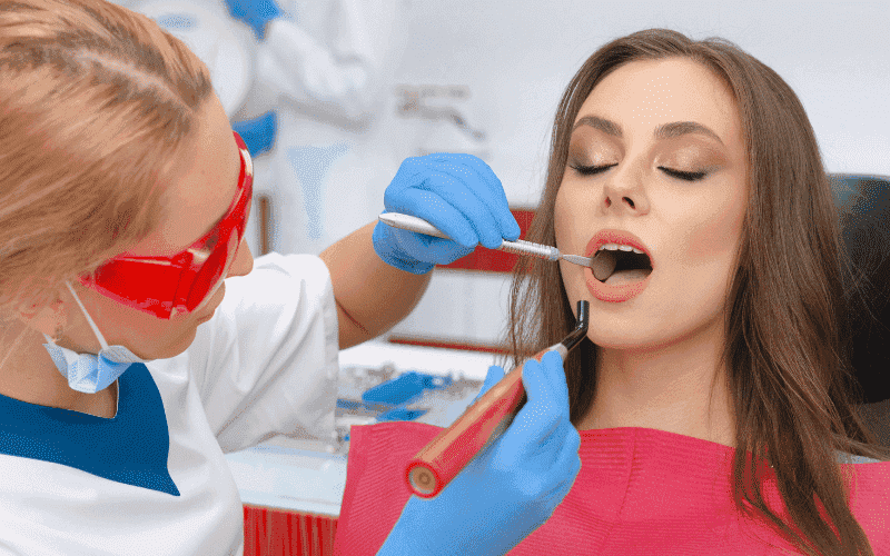 Patient receiving restorative dental treatment