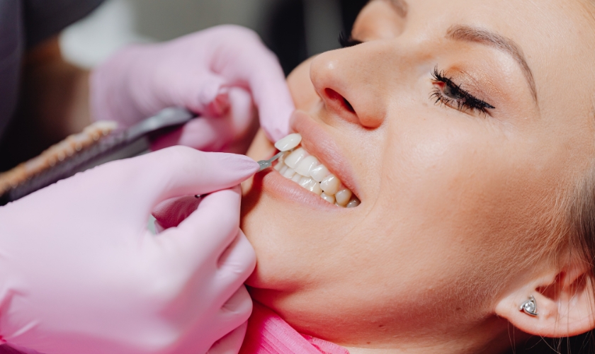 Patient receiving veneer treatment