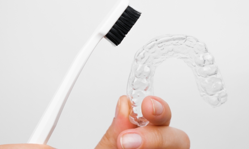 Toothbrush and clear aligners for daily oral care
