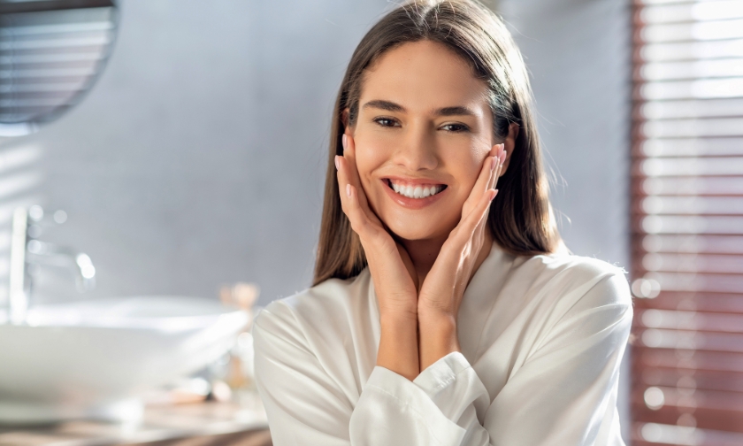 Woman smiling with healthy teeth and gums