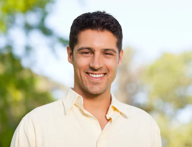 Smiling man outdoors