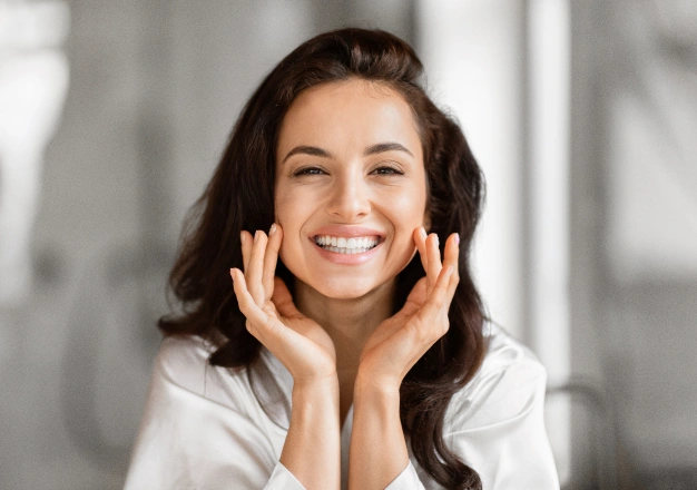 Woman showing her confident smile